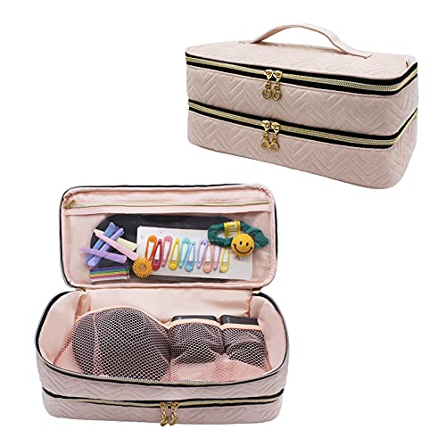 Orlif Double-Layer Travel Storage Bag Compatible with Dyson Supersonic Hair Dryer, Water Resistant Storage Bag for Hot Tools,Blow Dryer and Attachments, Pink(Bag ONLY)