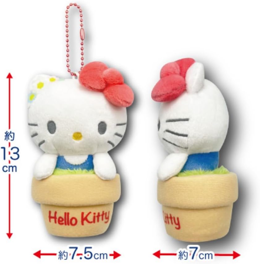 Hatayama Shoji Sanrio 63202994 3D Flower Series Mascot Pouch, Hello Kitty, Approx. 5.1 x 3.0 x 2.8 inches (13 x 7.5 x 7.5 x 7 cm)