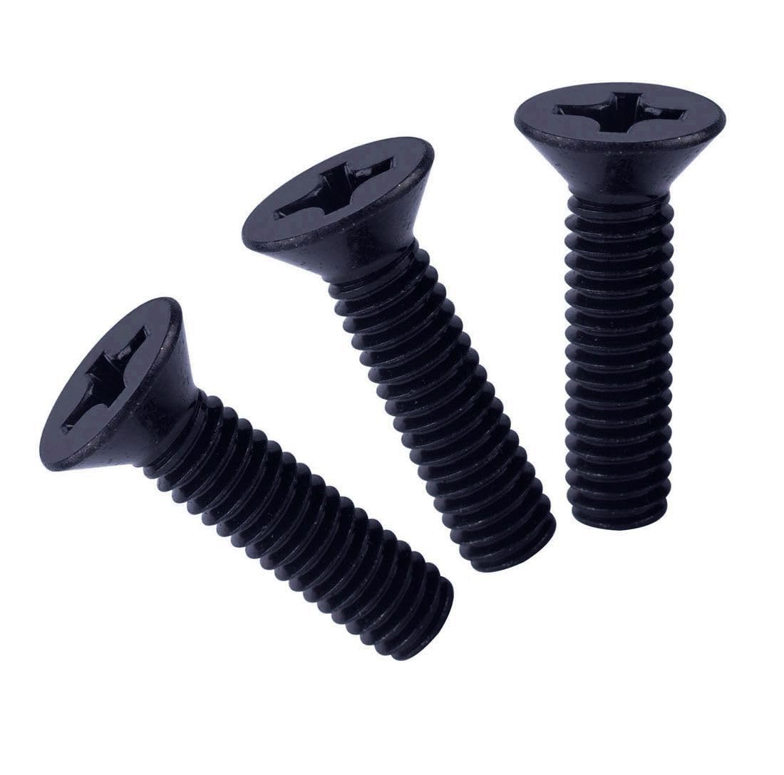 VAMUOEFL #4-40 x 1/2" Flat Countersunk Head Machine Screws Black Finish, Phillips Drive, 304 Stainless Steel 18-8 UNC Coarse Full Thread, 100 PCS