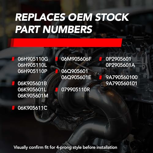 APR Ignition Coil MS100192 (Red) Fits A Wide Range of VW Volkswagen, Audi, Lamborghini, Porsche, and Bentley Vehicles - Direct Replacement for OEM Stock Parts - 1 Pack