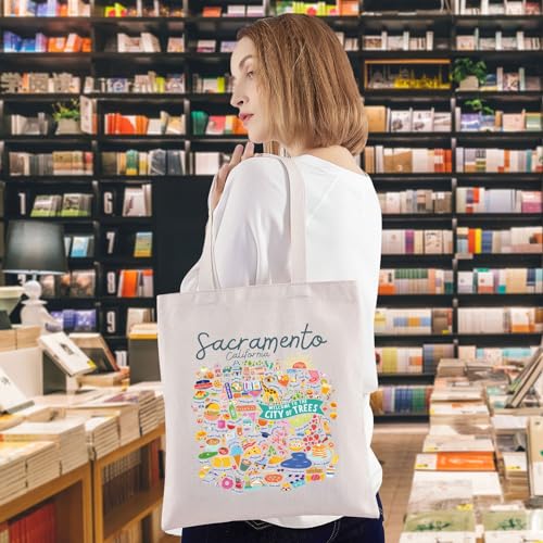 WZMPA California Sacramento Travel Tote Bag Sacramento Souvenir Gift Sacramento City Of Trees Travel Shoulder Bag3