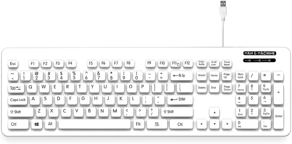 Man & Machine L Cool Keyboard, Washable - Black