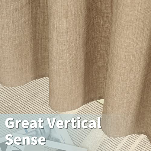 Lamit Natural Linen Curtains For Living Room 84 Inch Length 2 Panels, Linen Textured Privacy Burlap Panels Grommet Semi Sheer Light Filtering Drapes For Bedroom/Farmhouse, 52 X 84 Inch #TOP6