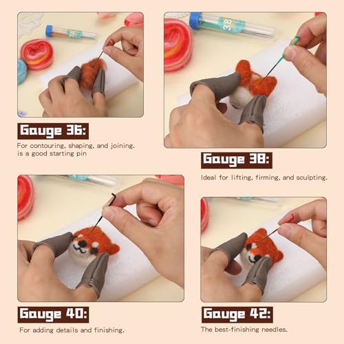 Image of Yizzvb 45 Pcs Needle Felting Tools, 4 Size 40 Pcs Colorful Wool Felting Needles with Color Plastic Handles, Needle Felting Supplies for Adult DIY Felting Wool Craft