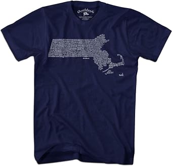 Chowdaheadz Massachusetts Cities & Towns T-Shirt - Unisex Vintage Tee Soft Cotton Blend