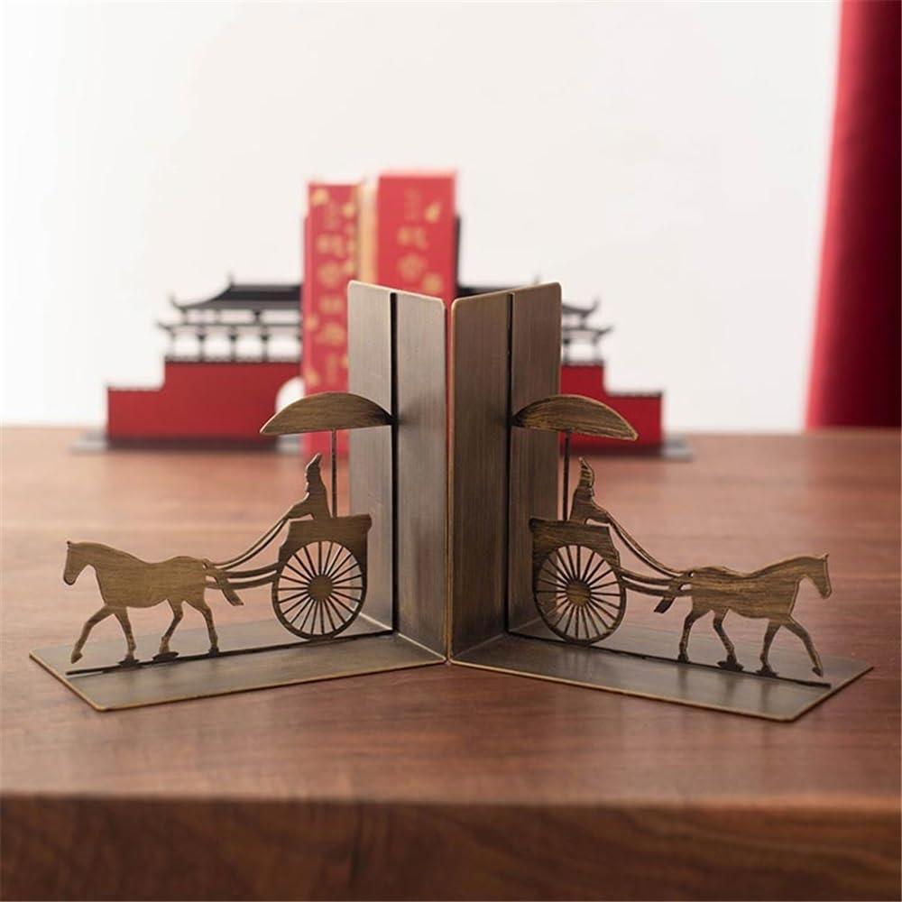 Fermalibri Fermalibri Decorativi - Supporto for Libri Antico a Forma di Auto e Cavallo for la Decorazione di librerie e scrivanie da Ufficio in casa Fermalibri per Mensole