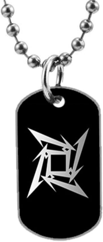 Cool Metallica Custom New Big Size Oval Dog Tag Necklace,Extra one pc 3.3 " inch and 30" Aluminum Bead Chain
