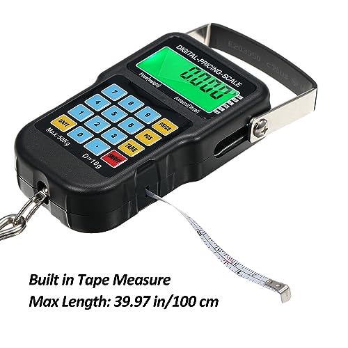 HUIOP escamas de peixe,Balança de peixe 110lb/50kg retroiluminada lcd portátil gancho eletrônico bal
