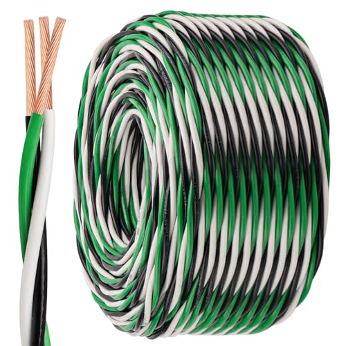 MOOKEERF THHN Wire 12 Gauge 3 Conductor (Black/White/Green) 200FT - OFC Stranded Copper 12 AWG Pre-Twisted Electrical Building Wire 600V with Nylon Jacket for Residential, Industrial, Ground, CNC