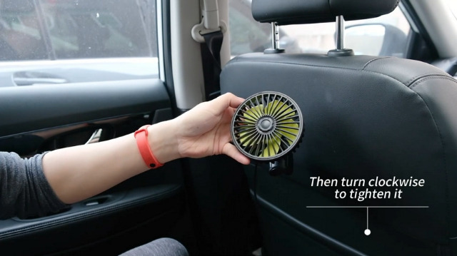 AQV Ventilateur De Voiture 12V, Mini Ventilateur Portable USB Pour Le Passager, Rotation à 360 Degrés, Ventilateur De Siège D'auto Avec 3 Vitesses De Vent Fort, Pour Berline/SUV/RV/Bateau/Camion