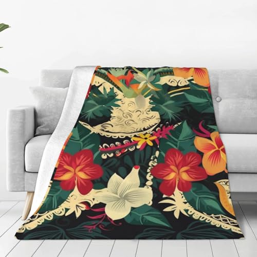Couverture micro polaire hawaïenne 127x101 cm plaid lit canapé