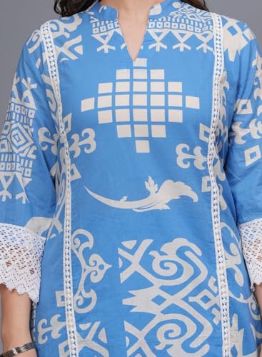 Image of rytras Women Cotton Kurta Set with Palazzo Pants