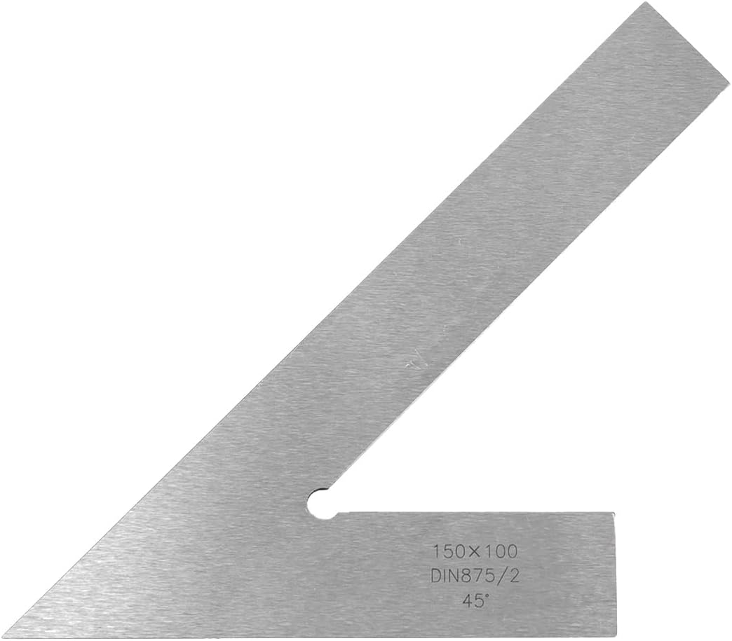 T Tulead 45 Degree Miter Square Steel Machinist Square 5.9"×3.94" | Woodworking Precision Square, Precision Square, DIN875/2, Machinist Engineer Square