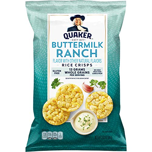 Quaker Popped Rice Crips, Gluten Free, Ranch, Small Bag, 3.03 Ounce