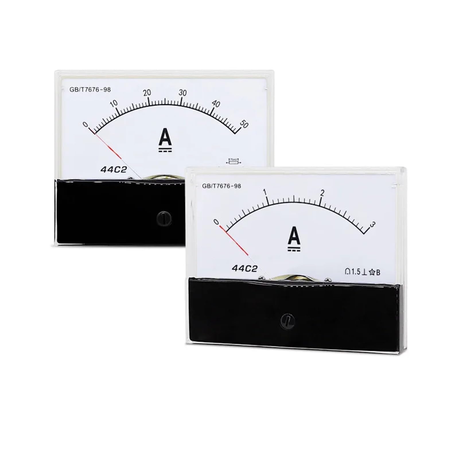 44C2 DC Ammeter Analog Panel Pointer Ampere Meter 3A/5A/10A/15A/20A/30A/50A/100A/200A/300A/500A(5A Directly on)
