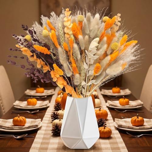 Ramo de Flores Secas de Otoño con Cola de Conejo Naranja 100pcs miniatura 2