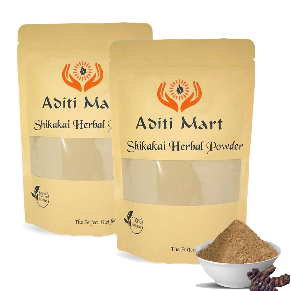 Aditi Mart Natural Shikakai Mix Herbal Hair Wash Powder for Men and Women(250 Grams X 2 packs)