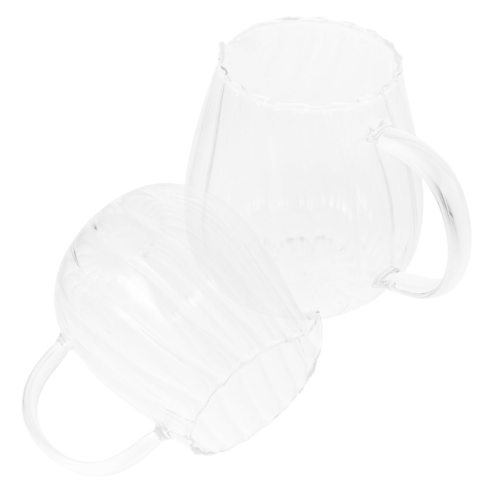 2Pcs Elegant Glass Pitcher Stylish Coffee Tea Dispenser with Handle Unique Design for Home Use for Friends