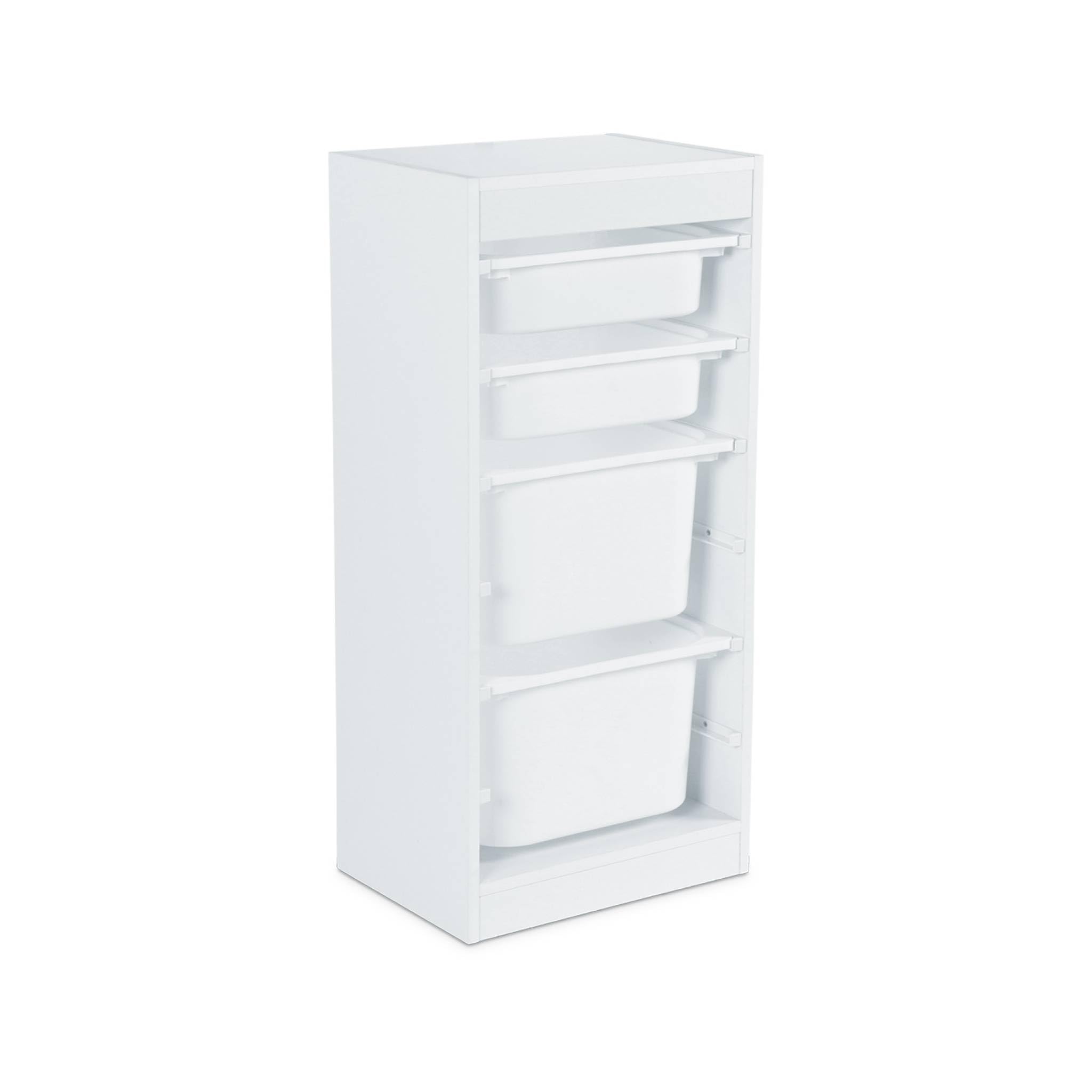 sweeek - Meuble de Rangement Blanc Enfant 4 bacs de Rangement