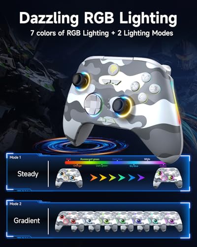 EasySMX X15 PC Controller with Hall Joysticks/Hall Triggers/RGB Lighting - Work for Windows PC, Android, Steam and Switch, Gray - Image 2