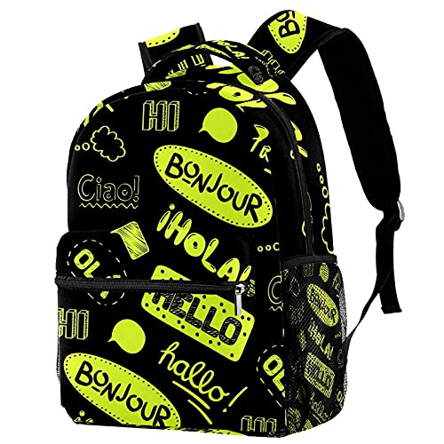 Sac à dos décontracté avec motif horloge de Venise et grande capacité