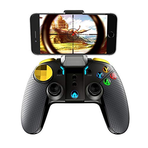 Preisvergleich Produktbild KJRJS Mobile Game-Controller, Mobile Gaming drahtlose Bluetooth-Controller Gamepad Joystick unterstützt, Kreuz-Knopf und Farbe der Hintergrundbeleuchtung