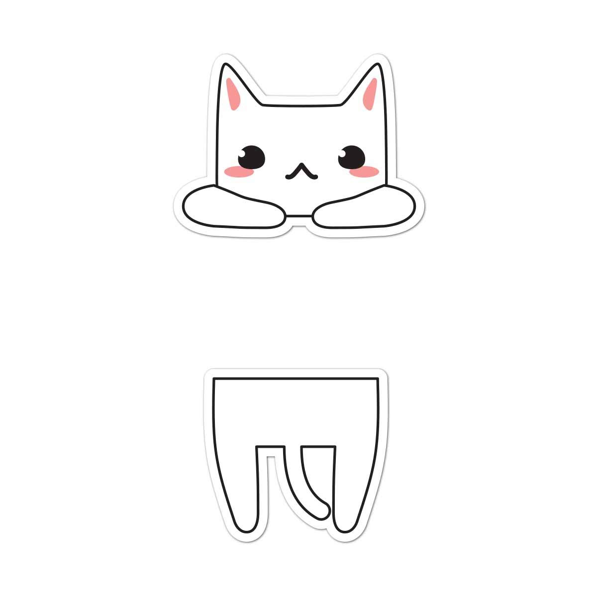 Neurotic Sphynx Cat Light Switch Wall Decal Set - Aprox 6 inches Each (White)