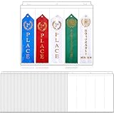 Henoyso Award Ribbon Organizer Holder Swimming Gymnastics Case Clear Blank Plastic Pages Sheets Storage Display Scrapbook Pockets for 3 Ring Binder Storage Prize Contest Competition(100 Pieces)