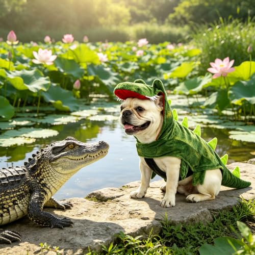 NACOCO Dog Halloween Costume Dog Crocodile Hoodies Pet Funny Christmas Cosplay Clothes Small to Large Dog Birthday Outfits(Crocodile,S) - image 2