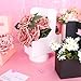 Whaline 24 Pcs Mother's Day Gift Carriers with Handle Valentine 2 Cup Drink Holders Pink Black White Rectangle Kraft Paper Flower Bouquet Gift Box for Valentine's Day Wedding Birthday Baby Shower