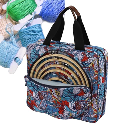 Sac de rangement broderie en toile robuste avec grands compartiments