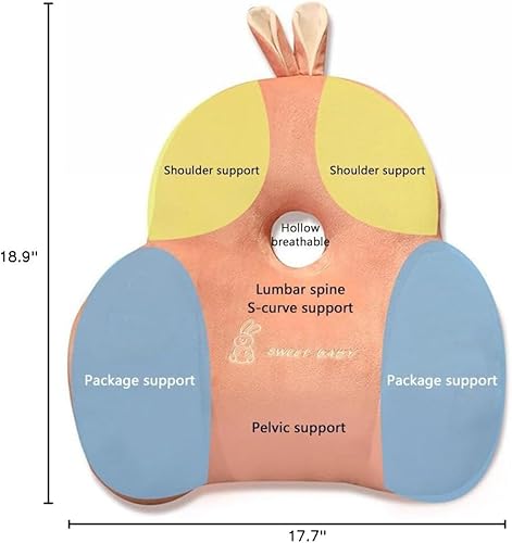 Miniatura 8 de Lindo cojín de respaldo de animal suave almohada de respaldo de felpa con agujero almohada de descanso para respaldo de oficina, silla, asiento de