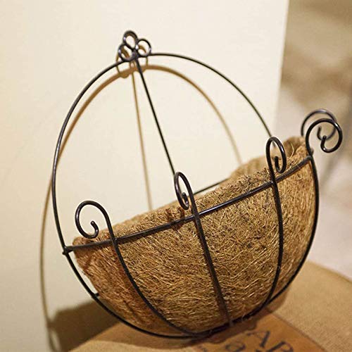 Orgrimmar 2 Pcs Iron Wall Hanging Planters Basket 9.8 Inches Half Round Plant Flower Wall Holder With Coco Coir Liner Plant Hanger Decoration For Garden Porch Balcony Indoor Outdoor #TOP4