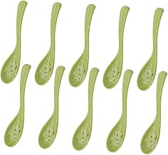 Luxshiny 10Pcs Talheres De Plástico Melamina Louça Colheres De Serviço De Plástico Colheres De Sopa Colheres De Mesa De Melamina Colheres De Cozinha Colheres De Sopa De Cabo Longo Colher