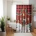 GABSHAIM Merry Christmas Shower Curtain Cute Bernese Mountain Dog with Bone Paws Decor Bath Curtains Red and Black Buffalo Plaid Curtain Home Holiday Bathroom Decor 72x80 Inch Style 2
