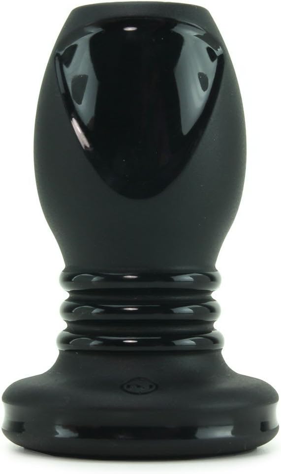 Doc Johnson Platinum Premium Silicone - The Stretch - Hollow Butt Plug - Medium - Black