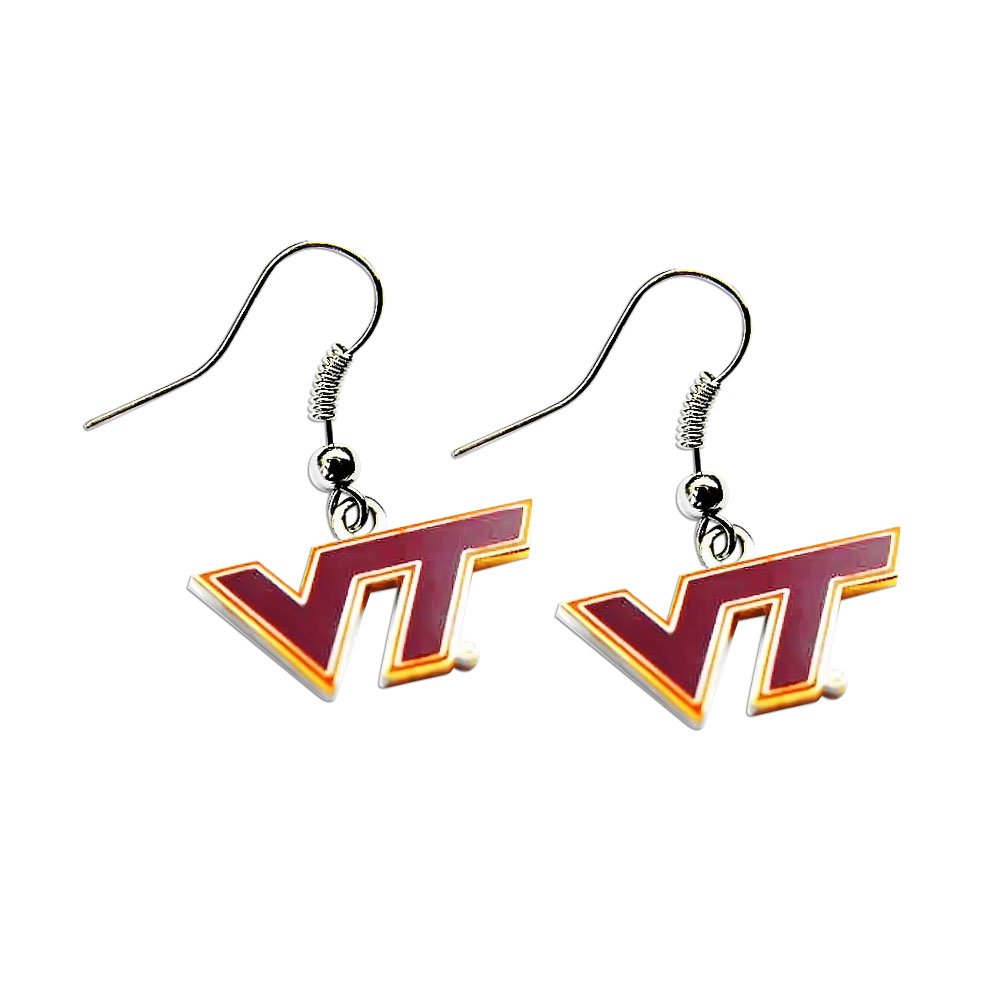 NCAA Virginia Tech Hokies Dangle Logo Earring Set Charm Gift