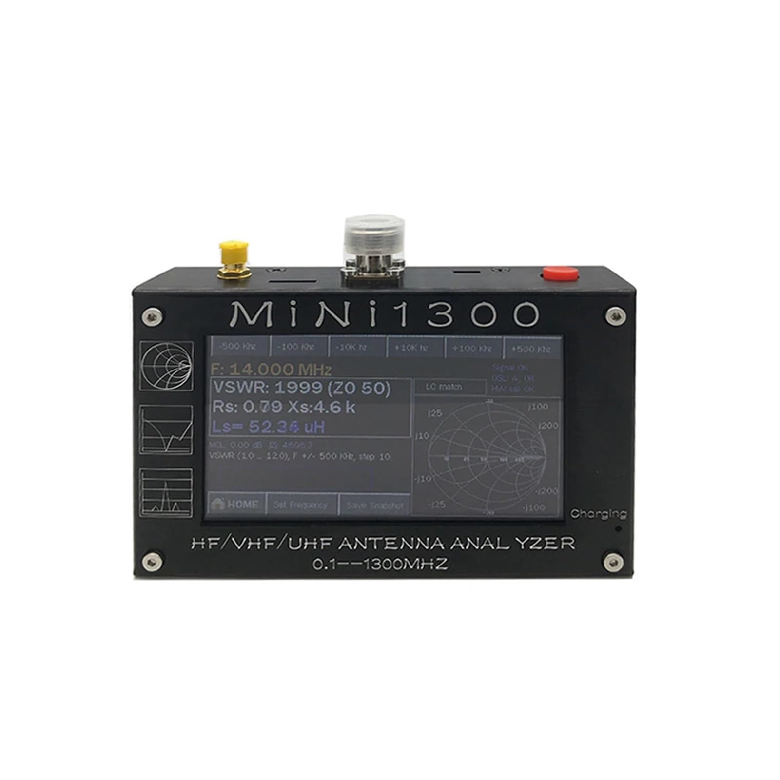 Spektrumanalysator, Mini1300 0,1-1300 MHz HF VHF UHF Antennenanalysator Vektornetzwerkanalysator SWR-Meter Frequenz-Sweep RF-Radio-Multimeter
