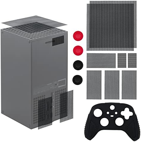 Mcbazel Dust Filter and Silicone Case for Xbox Series X, 2 Pack Vent Dust Filter Cover Dust Proof Filter & 1 Pack Protective Case for Xbox Series X with Thumb Stick Caps