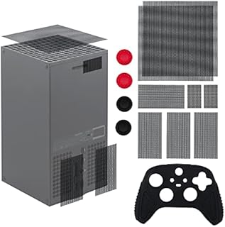 Mcbazel Dust Filter and Silicone Case for Xbox Series X, 2 Pack Vent Dust Filter Cover Dust Proof Filter & 1 Pack Protective Case for Xbox Series X with Thumb Stick Caps