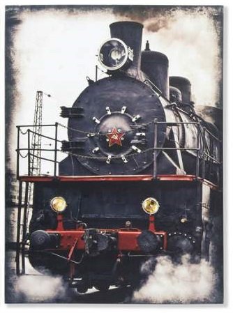 Tableau train vintage rétro m2 déco salon | Cadre toile 70x50