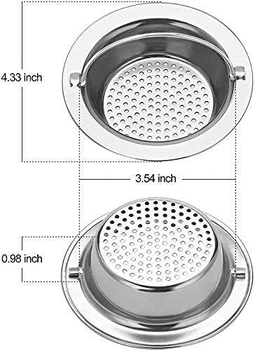 abidoot Kitchen Sink Strainer Basket Catcher 2 pack 4.33 inch(Hand-Held), Anti-Clogging Stainless Steel Drain Filter Strainer - Dishwasher Safe (Silver) (Stainless Steel)