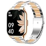 Blueshaweu Cinturino di ricambio per smartwatch ZOSKVEE da 22 mm, a sgancio rapido, in acciaio inossidabile, cinturino di ricambio per uomo e donna, compatibile con ZOSKVEE P95, Popglory P95 2