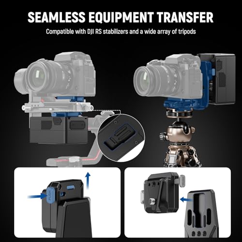 Image of NEEWER V Mount Battery Plate with NATO Rails, Arca Type Baseplate for RS4 Pro RS3 Pro Gimbal, Modular DSLR Camera Video Rig Compatible with SmallRig V Lock Battery Camera Cage, PS016