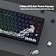 LQXQ 131 Tasten Keycaps PBT, Custom Keycap Cherry Profile Shine Through, Wave of Kanagawa Double Shot Keycaps Side Print, Dye Sub Keycap Set, Schwarz