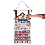 Fun Express Nativity Advent Calendar for Kids - Christmas Countdown Calendar with 25 Felt Figures | Reusable Christian Advent Calendar for Family Holiday Traditions | Religious Christmas Decorations