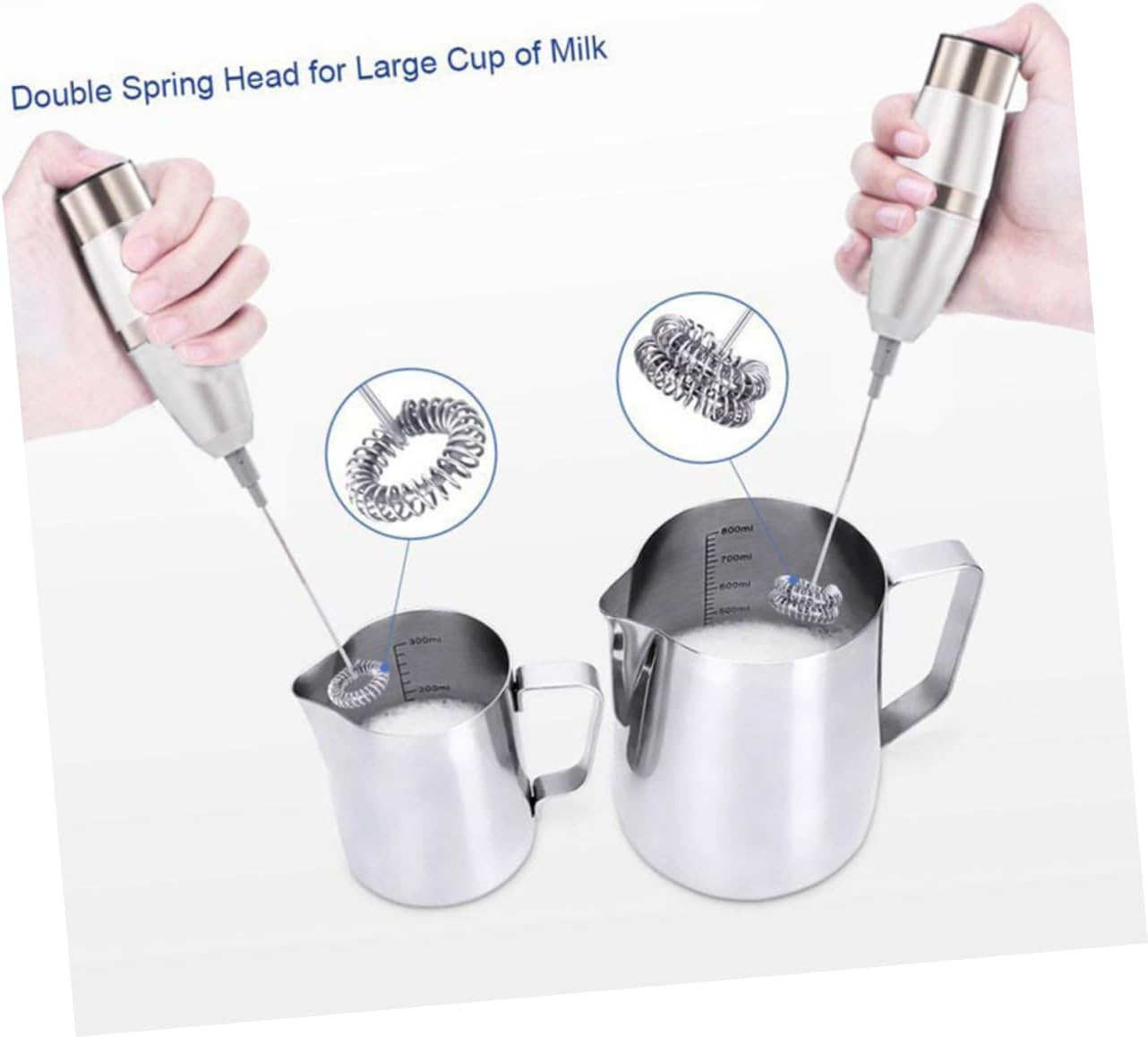 Unomor Electric Milk Frother Stainless Steel Handheld Coffee Mixer with Ergonomic Handle and Low Noise Motor for Daily Use at Home Cafe Rack Included No Battery