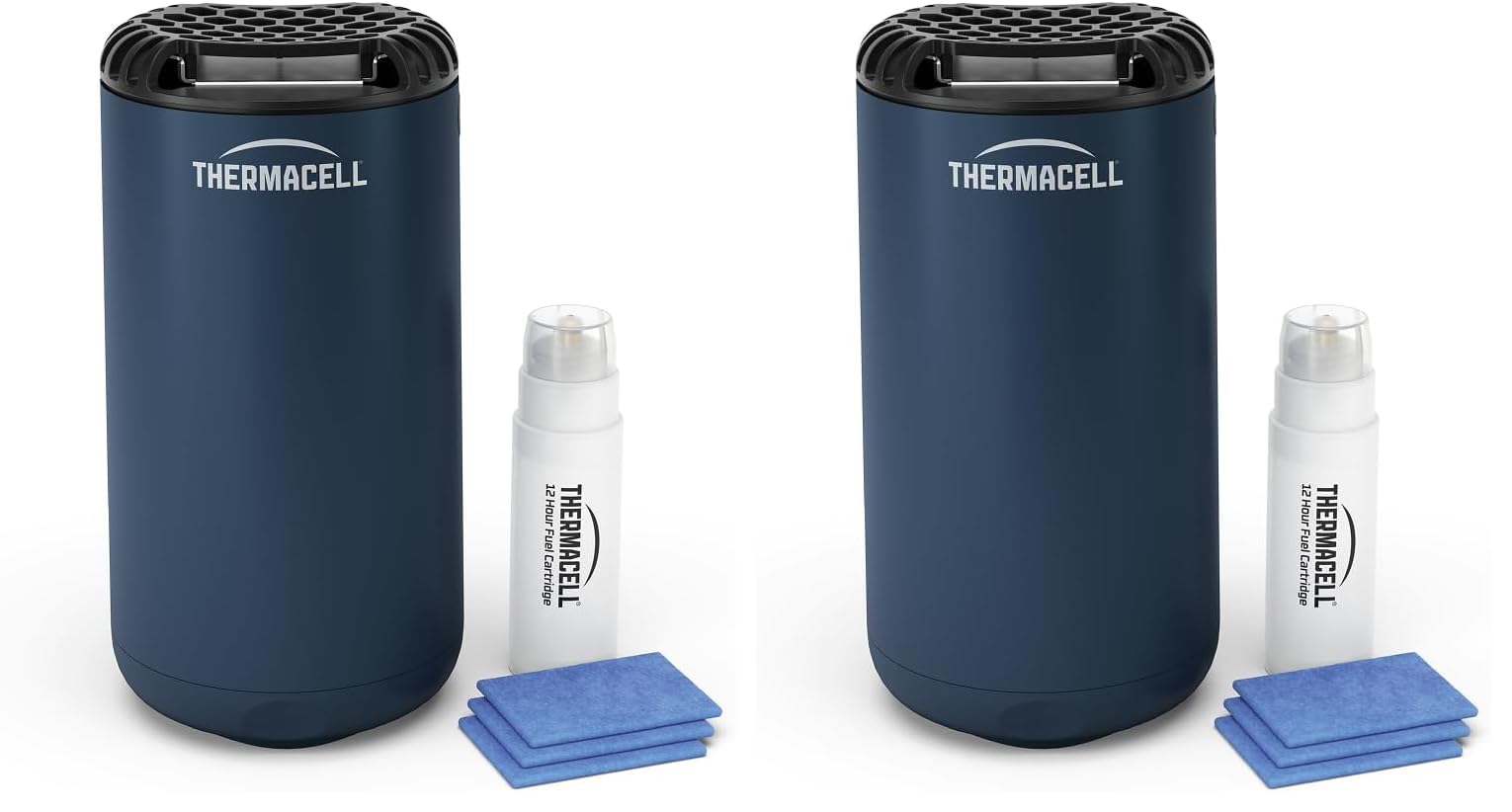 ThermaCELL Difusor Antimosquitos, para Exteriores, Jardín y Patio, Protección Eficaz 20 m², Inodoro, Incluye Recambio de 12 Horas + 3 Pastillas, Navy (Paquete de 2)