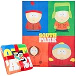 South Park Fleece Bed Blanket Soft Sofa Throw for Bedroom Accessories Eric Kenny Cartman Travel Home Decor 130 x 150cm Funny Gifts for Men (Multi)