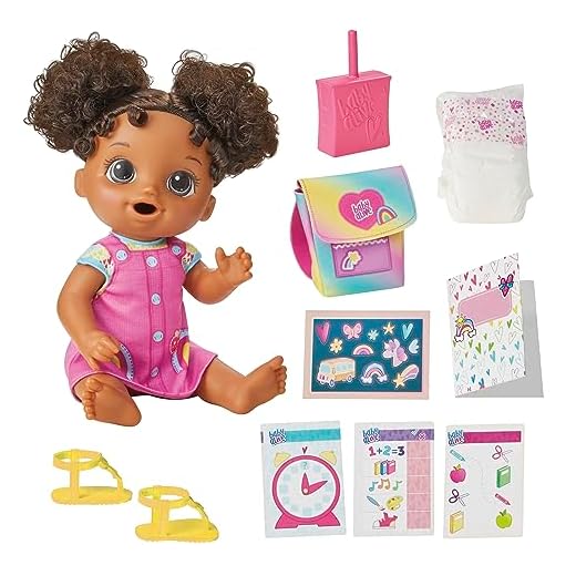 Baby Alive Time for School Baby Doll Set, 12 Inch, Back to School Toys for Girls & Boys, Black Hair, Preschool Gifts for Kids, Ages 3+ (Amazon Exclusive)
